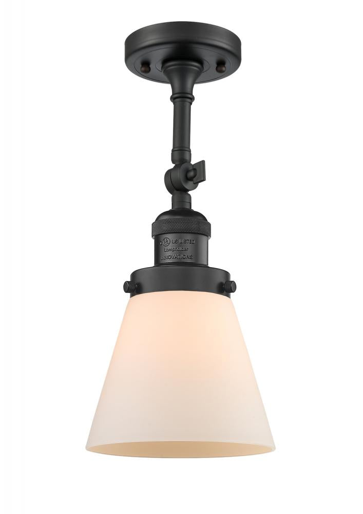 Cone - 1 Light - 6 inch - Matte Black - Adjustable Semi-Flush Mount