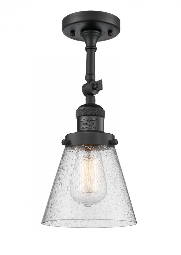 Cone - 1 Light - 6 inch - Matte Black - Adjustable Semi-Flush Mount