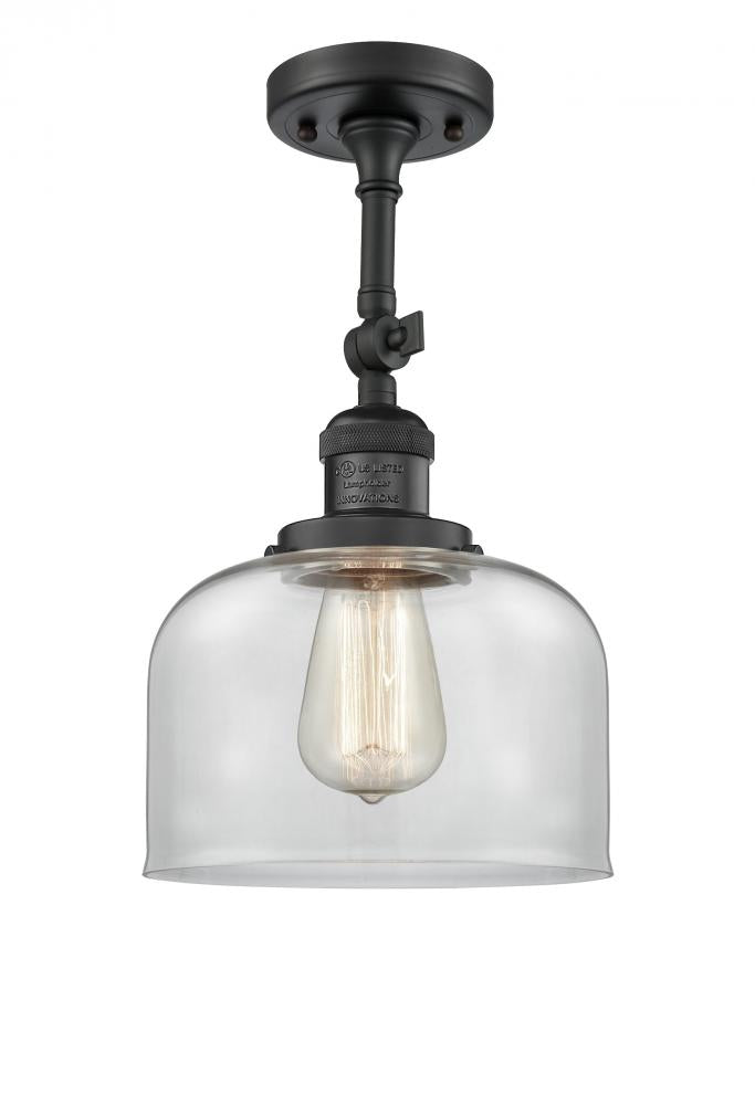 Bell - 1 Light - 8 inch - Matte Black - Adjustable Semi-Flush Mount