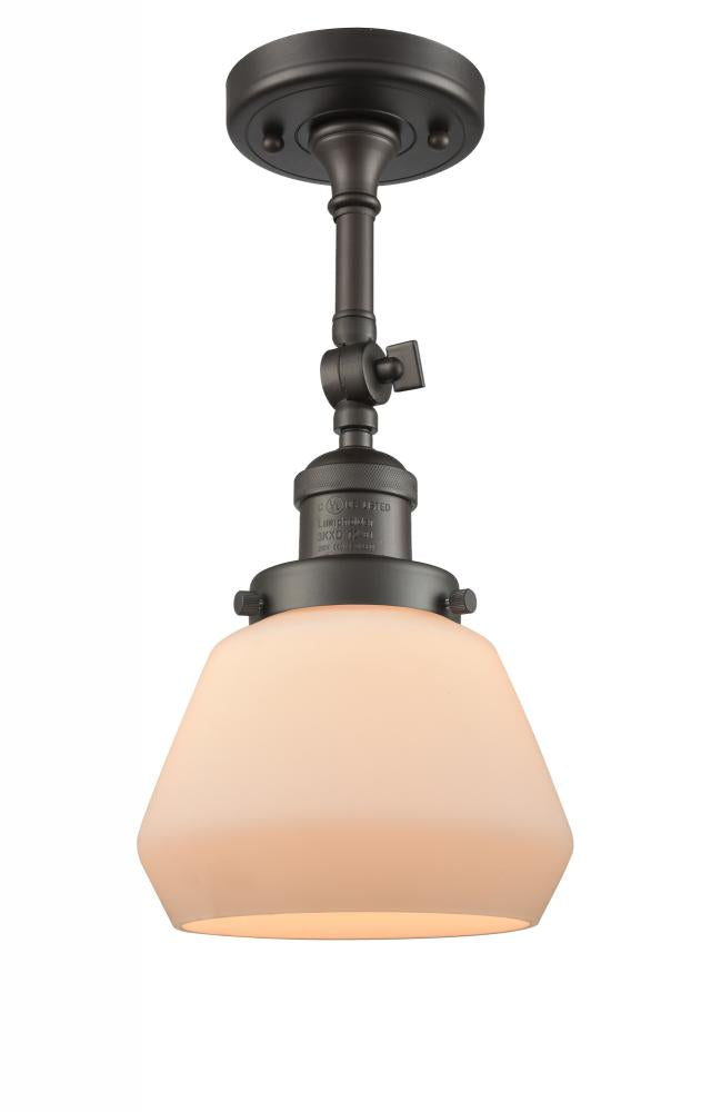 Fulton - 1 Light - 7 inch - Oil Rubbed Bronze - Adjustable Semi-Flush Mount