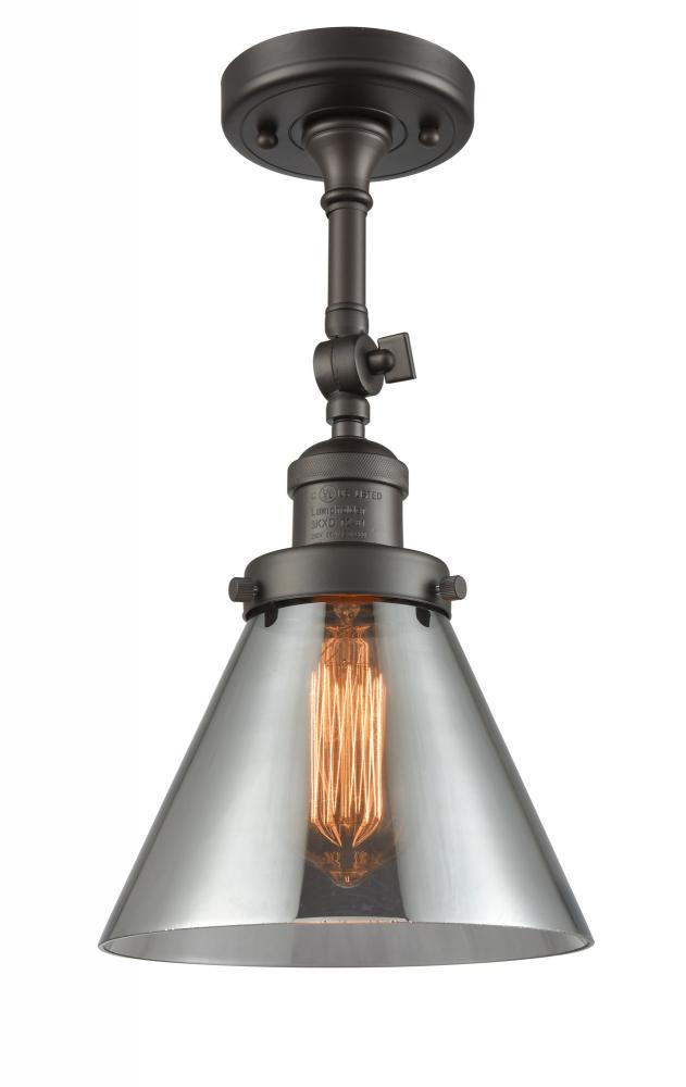 Cone - 1 Light - 8 inch - Oil Rubbed Bronze - Adjustable Semi-Flush Mount