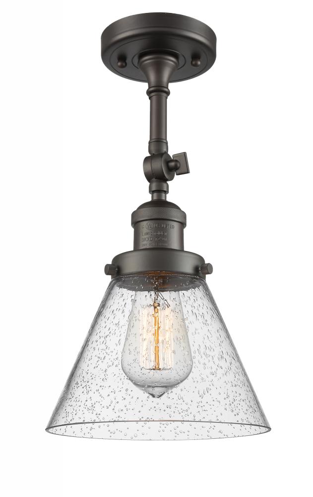 Cone - 1 Light - 8 inch - Oil Rubbed Bronze - Adjustable Semi-Flush Mount