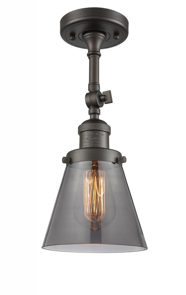 Cone - 1 Light - 6 inch - Oil Rubbed Bronze - Adjustable Semi-Flush Mount