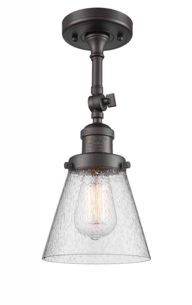 Cone - 1 Light - 6 inch - Oil Rubbed Bronze - Adjustable Semi-Flush Mount