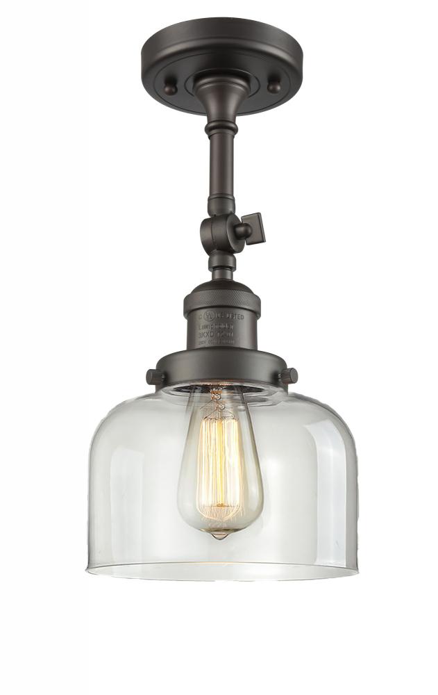 Bell - 1 Light - 8 inch - Oil Rubbed Bronze - Adjustable Semi-Flush Mount