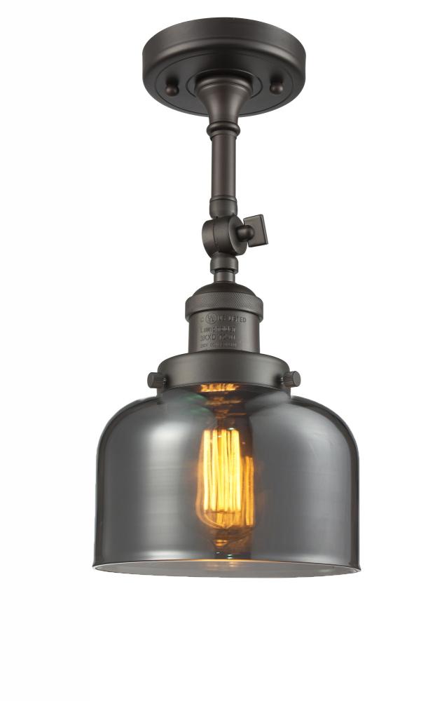 Bell - 1 Light - 8 inch - Oil Rubbed Bronze - Adjustable Semi-Flush Mount