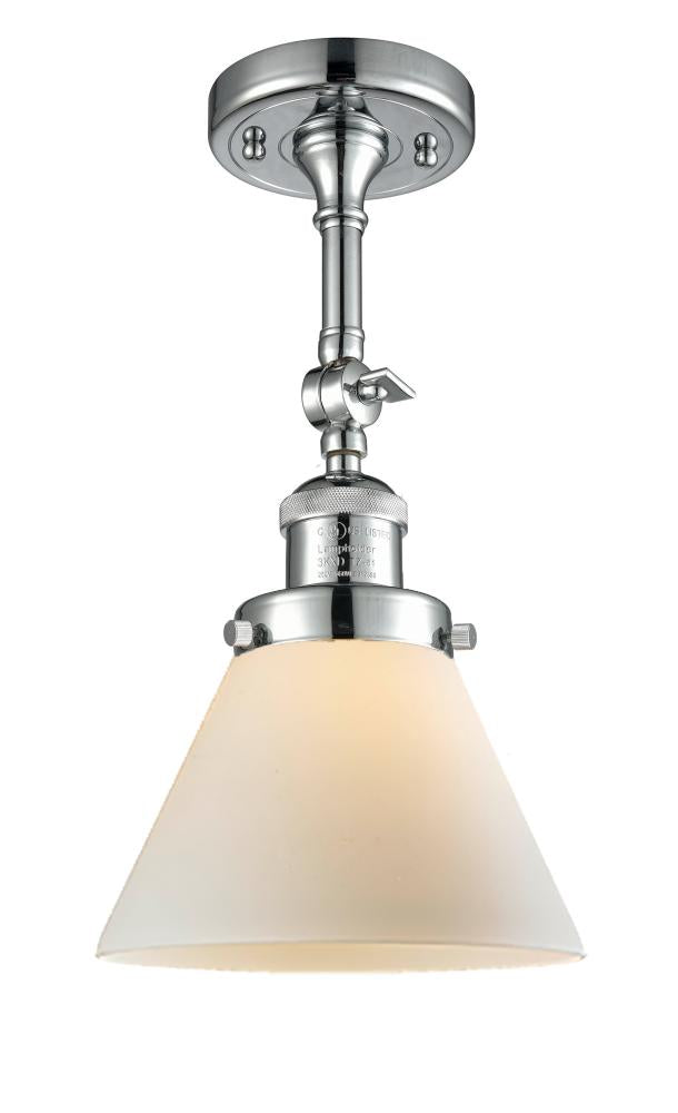 Cone - 1 Light - 8 inch - Polished Chrome - Adjustable Semi-Flush Mount