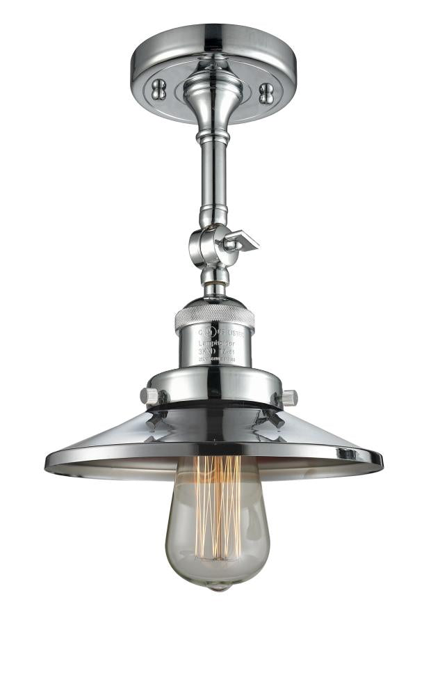 Railroad - 1 Light - 8 inch - Polished Chrome - Adjustable Semi-Flush Mount