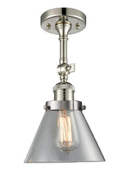 Cone - 1 Light - 8 inch - Polished Nickel - Adjustable Semi-Flush Mount