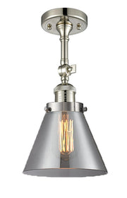 Cone - 1 Light - 8 inch - Polished Nickel - Adjustable Semi-Flush Mount