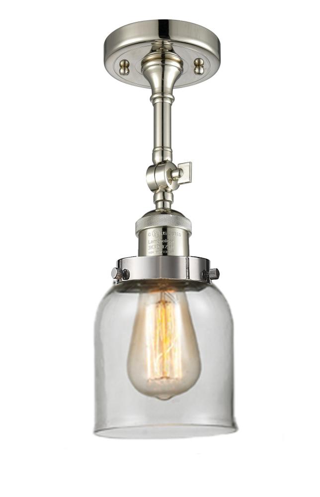 Bell - 1 Light - 5 inch - Polished Nickel - Adjustable Semi-Flush Mount