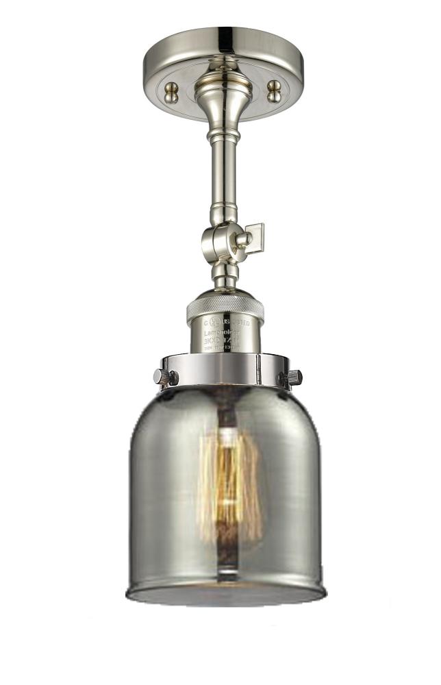 Bell - 1 Light - 5 inch - Polished Nickel - Adjustable Semi-Flush Mount