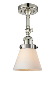 Cone - 1 Light - 6 inch - Polished Nickel - Adjustable Semi-Flush Mount