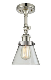 Cone - 1 Light - 6 inch - Polished Nickel - Adjustable Semi-Flush Mount
