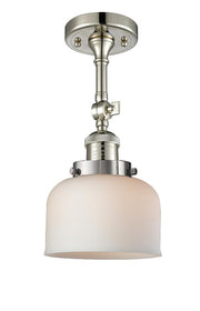Bell - 1 Light - 8 inch - Polished Nickel - Adjustable Semi-Flush Mount