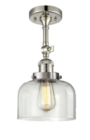 Bell - 1 Light - 8 inch - Polished Nickel - Adjustable Semi-Flush Mount