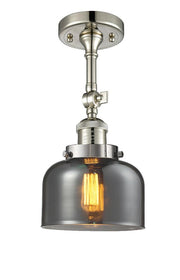 Bell - 1 Light - 8 inch - Polished Nickel - Adjustable Semi-Flush Mount