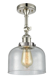 Bell - 1 Light - 8 inch - Polished Nickel - Adjustable Semi-Flush Mount