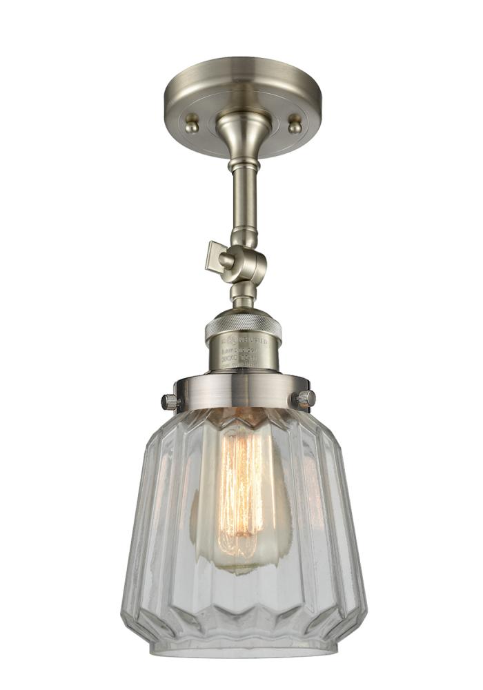 Chatham - 1 Light - 7 inch - Brushed Satin Nickel - Adjustable Semi-Flush Mount