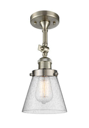 Cone - 1 Light - 6 inch - Brushed Satin Nickel - Adjustable Semi-Flush Mount