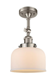 Bell - 1 Light - 8 inch - Brushed Satin Nickel - Adjustable Semi-Flush Mount