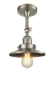 Railroad - 1 Light - 8 inch - Brushed Satin Nickel - Adjustable Semi-Flush Mount