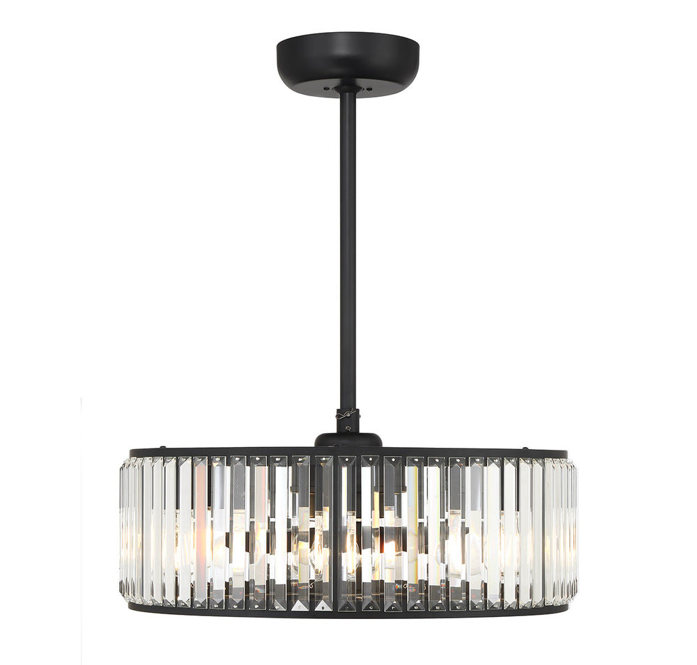 Janus 6-Light Fan D'Lier in Matte Black