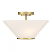 Blair 3-Light Convertible Semi-Flush or Pendant in Warm Brass