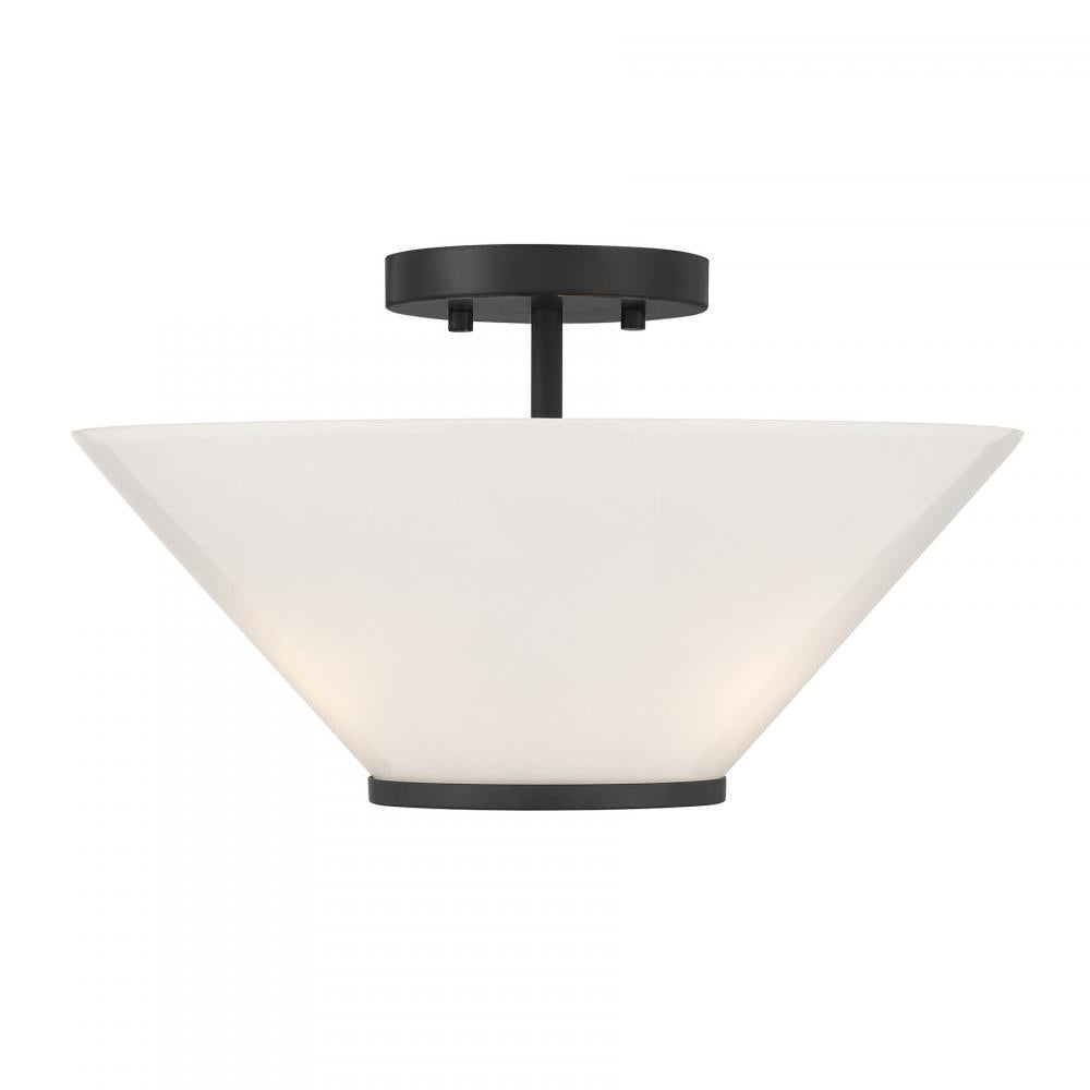 Blair 3-Light Convertible Semi-Flush or Pendant in Matte Black