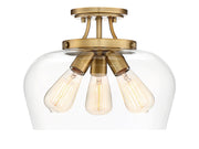 Octave 3-Light Ceiling Light in Warm Brass
