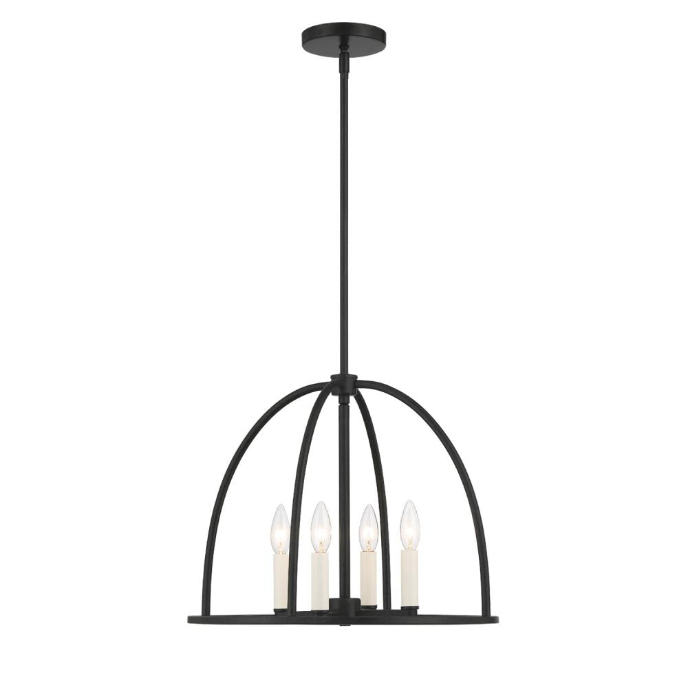 Abbott 4 Light Black Lantern Chandelier