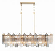 Addis 14 Light Aged Brass Linear Chandelier