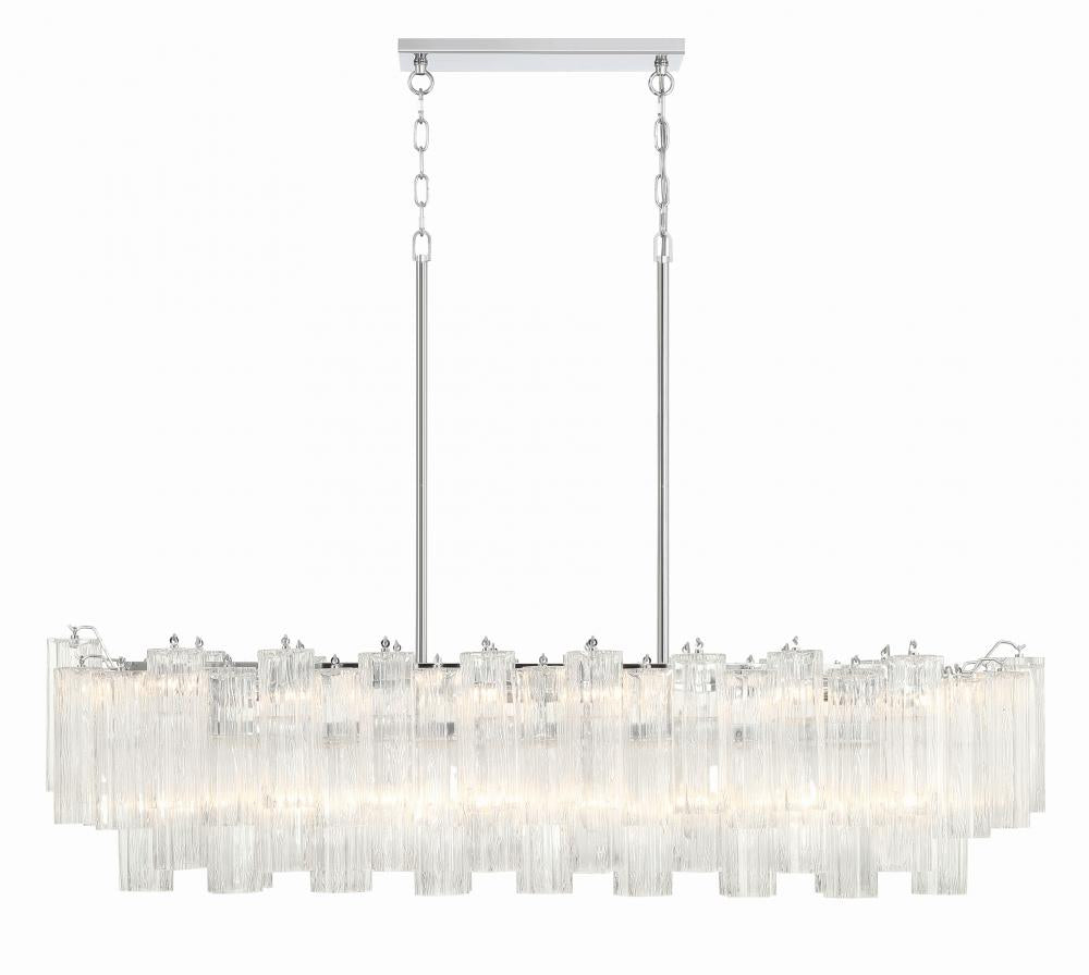 Addis 14 Light Polished Chrome Linear Chandelier
