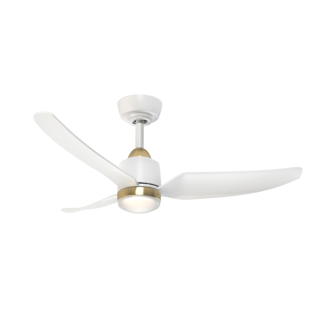 Hugo 42-in Brushed Gold/Matte White with Light Kit Ceiling Fan